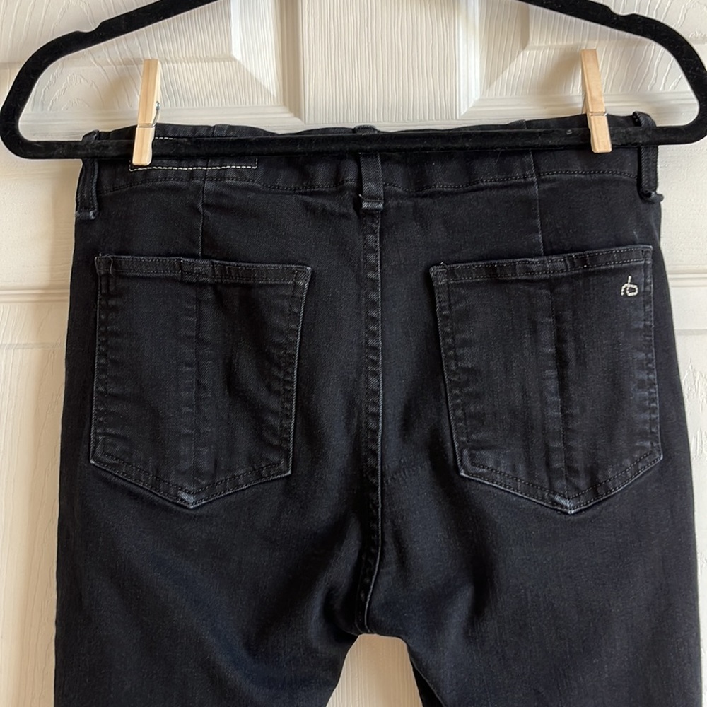 Rag & Bone Denny High Rise Skinny Ankle Jean / Raw Hem / Black / SZ 28 - Picture 10 of 13